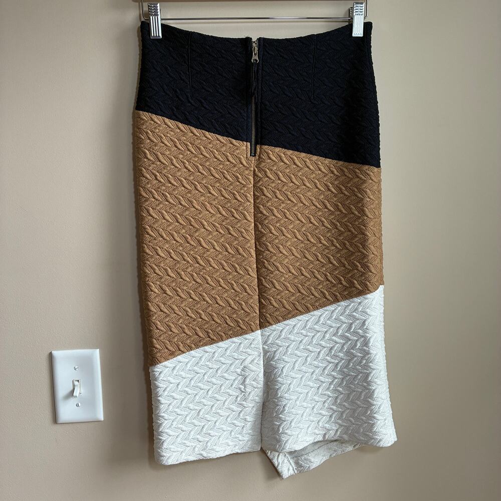 Anthropologie HD in Paris herringbone colorblock pencil skirt women's 6 - Picture 7 of 7